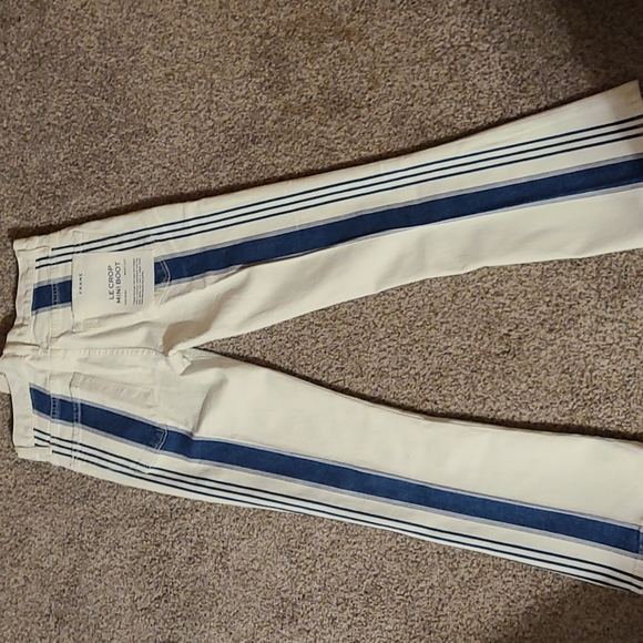 Le Crop Mini Boot Baja Stripe Jean's Size 25 New - Picture 12 of 13